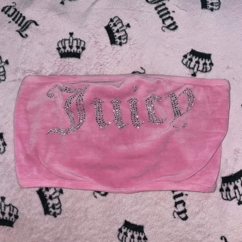 Juicy Couture Soft Pink Velour Tube Top